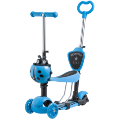 Самокат Novatrack Disco-kids Saddle PRO для детей, голубой