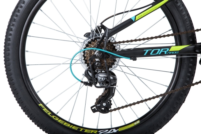 Велосипед NOVATRACK 24" TORNADO, алюминиевая рама 13", чёрный