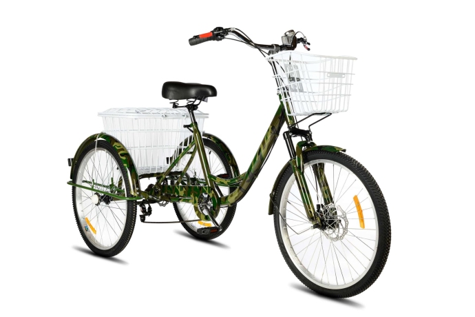 Велосипед трехколесный для взрослых РВЗ Чемпион 24" 6 скоростей КАМУФЛЯЖ