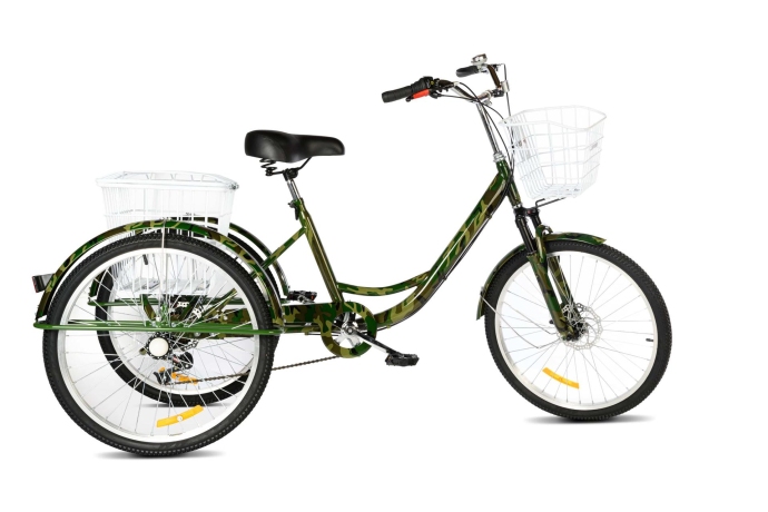 Велосипед трехколесный для взрослых РВЗ Чемпион 24" 6 скоростей КАМУФЛЯЖ