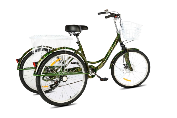 Велосипед трехколесный для взрослых РВЗ Чемпион 24" 6 скоростей КАМУФЛЯЖ