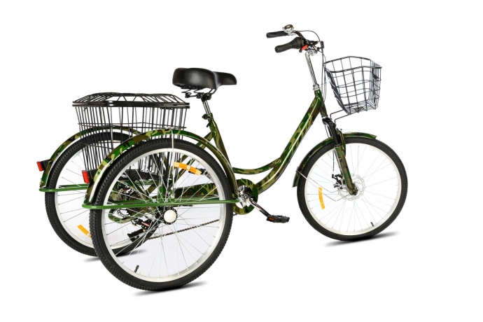 Велосипед трехколесный для взрослых РВЗ Чемпион 24" 6 скоростей КАМУФЛЯЖ