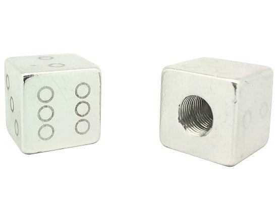 5790_0.0x460 Kolpachok na avtonippel aluminievii "igrovie kosti" (kybik). Cvet: chyornii, serebristii kypit v Moskve v internet-magazine «VELOSTANOK» Kolpachok na avtonippel aluminievii "igrovie kosti" (kybik). Cvet: chyornii, serebristii Колпачок на автониппель алюминиевый "игровые кости" (кубик). Цвет: чёрный, серебристый