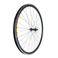 Колесо 26&quot; пер., обод дв. ал. б/пист. чёр., ал. втулка, с промподш.,32H, на гайках, чёр.