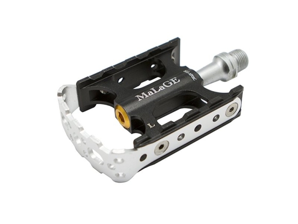 Велосипедные педали MLG-AF01C алюминиевые CNC, 76х67х23мм, ось CrMo, 1 шариковый подшипник + 1 подшипник скольжения, вес 294г