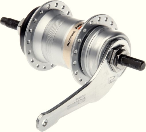 Велосипедная втулка Shimano планетарная sg-3c41 nexus, 36н, 3 скорости, ножной тормоз, на гайках, 120x168мм