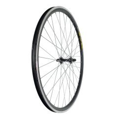 Колесо 26&quot; пер., обод дв. ал. б/пист. чёр., ал. втулка ROAD, на гайках, чёр.