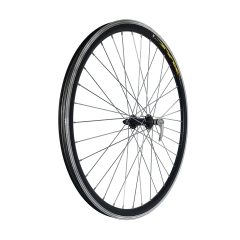 Колесо 26&quot; пер., обод дв. ал. б/пист. чёр., ал. втулка ROAD, с эксц., чёр.