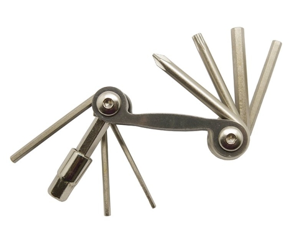 Bike hand yc-286n мининабор инструментов складной: шестигранники 2/2.5/3/4/5/6/8, отвёртка+, т25