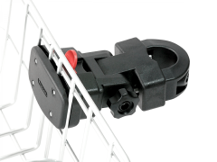 Кронштейн SW-QRE2 для корзины на вертикальный подседельный/рулевой штырь 25-32мм, быстросъёмное крепление, регулировка угла, пластик PA6, макс.нагрузка 5 кг