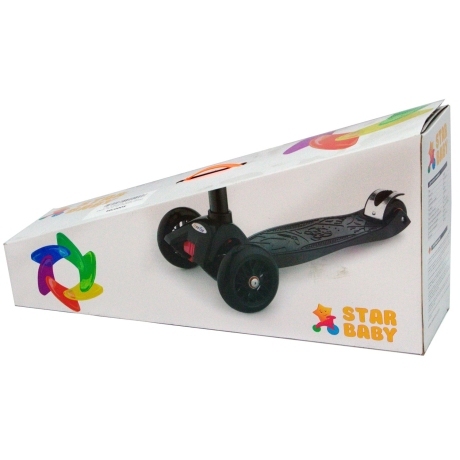 Детский трёхколёсный складной самокат Starbaby SKL-07, цвет оранжевый