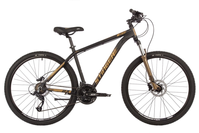 Велосипед STINGER 27.5" ELEMENT PRO SE золотистый, алюминий, размер 16"