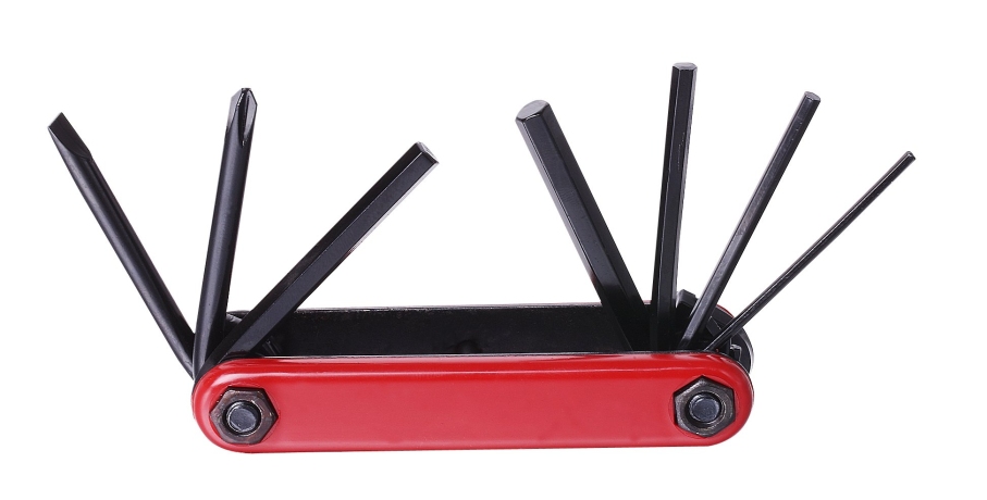 TBS Складной инструмент 7 функций: шестигранники 2/3/4/5/6мм, отвёртки +/-