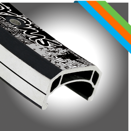 Велосипедный обод Alexrims dm24, 20"х24ммх36н, a/v, двойной, csw, sse, индикатор износа, черный (bmx/fr/dh)