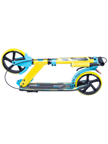 Самокат 2-х колесный RIDEX Rank 200 мм, ручной тормоз, желтый/голубой