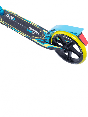 Самокат 2-х колесный RIDEX Rank 200 мм, ручной тормоз, желтый/голубой