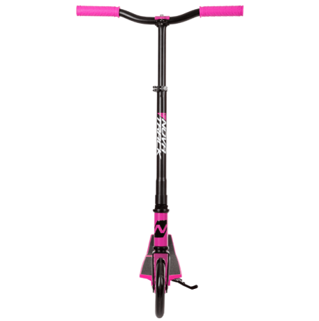 Самокат NOVATRACK POLIS сталь+пластик, нескладной, эргономичный Y-руль с нескладными рукоятями, ватер стикер, колеса 160*160мм PU, розовый