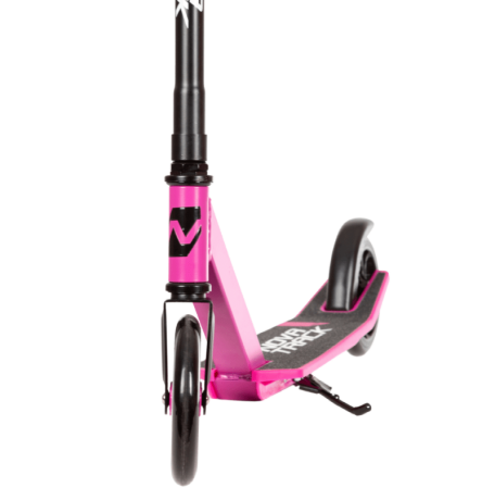 Самокат NOVATRACK POLIS сталь+пластик, нескладной, эргономичный Y-руль с нескладными рукоятями, ватер стикер, колеса 160*160мм PU, розовый