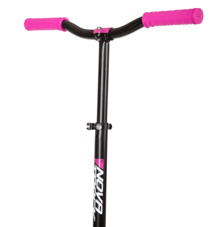 Самокат NOVATRACK POLIS сталь+пластик, нескладной, эргономичный Y-руль с нескладными рукоятями, ватер стикер, колеса 160*160мм PU, розовый