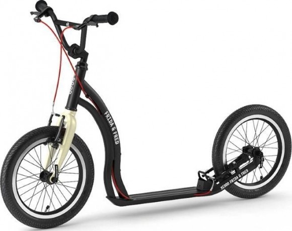 Самокат Yedoo Frida & Fred, Чёрный/кремовый