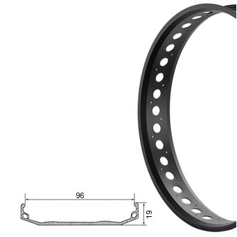 Велосипедный обод S96 одинар. 26x4-1/4, чёр./CNC 32H
