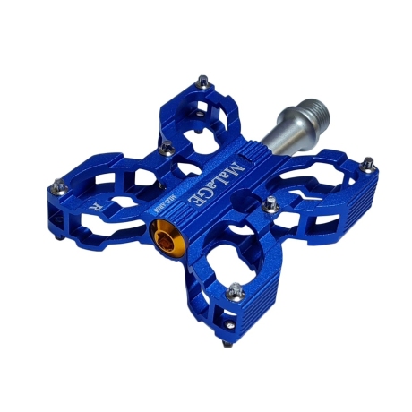 Педали mlg-AX05 алюминиевые CNC, 85х80х18мм, ось CrMo 9/16"-20TPI, 1 подшипник + 1 втулка скольжения, сменные шипы, вес 260г, в торг.уп