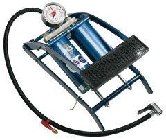 Насос напольный ножной SKS Twin air два цилиндра, манометр., максимальное давление: 7 bar, под ниппель: av (schrader), синий, вес: 1884 гр.,