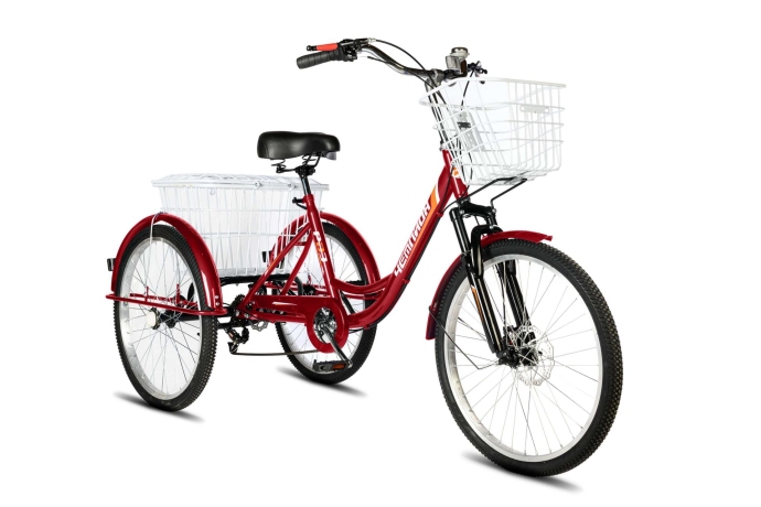 Велосипед трехколесный для взрослых РВЗ Чемпион 24" 6 скоростей Красный