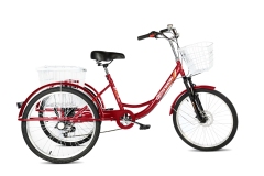 Велосипед трехколесный для взрослых РВЗ Чемпион 24" 6 скоростей Красный