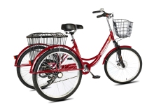 Велосипед трехколесный для взрослых РВЗ Чемпион 24" 6 скоростей Красный