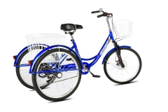 Велосипед трехколесный для взрослых РВЗ Чемпион 24" 6 скоростей Синий