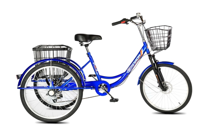 Велосипед трехколесный для взрослых РВЗ Чемпион 24" 6 скоростей Синий