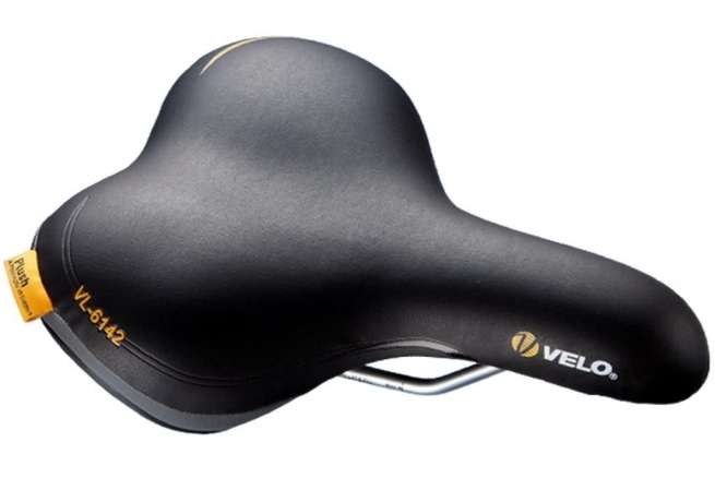 Velo седло vl-6142. серия: plush (прямая посадка). комфорт. размер: 262x198мм. вес: 467г. основа: double dencity base. обшивка: pu. наполнитель: пена. рельсы: сталь. система проветривания: o-zone. система амортизации: elastomer suspension.