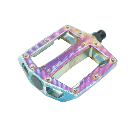 Педали Z PLUS Z-0911 радужные, нейлон, ось: CrMo, 100х110х28мм, вес 390г/пара