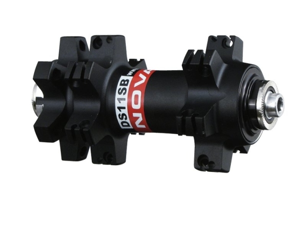 Велосипедная втулка Novatec передняя ds11sb под прямые спицы, 24н, 2 промподшипника, под диск (6 болтов)