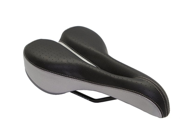 Седло для велосипеда Velo vl-3029 комфорт. вентилируемое. чёрное с серебряными боковинами