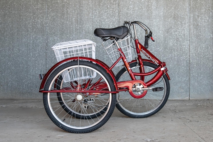 Велосипед трехколесный складной для взрослых РВЗ Чемпион 24" 6 скоростей Красный