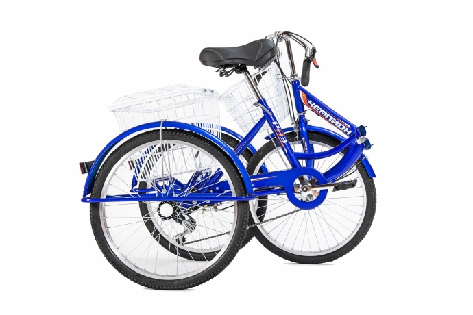 Велосипед трехколесный складной для взрослых РВЗ Чемпион 24" 6 скоростей Синий