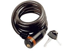 Замок велосипедный TBS ty-506 спиральный, 12х1200мм, в комплекте: ключ, цвет: чёрный, в торговой упаковке