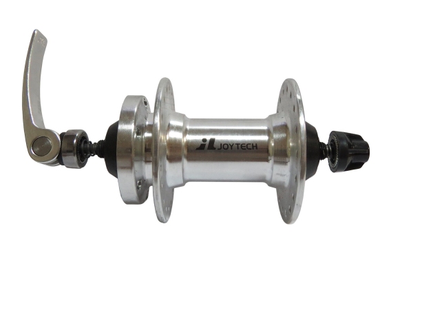 Велосипедная втулка Joy tech передняя d041dse, mtb, под диск, 36h, ось m9х100мм, с эксцентриком, алюминиевая, 289г, серебристая