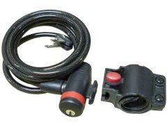 Замок велосипедный TBS ty-511-1 спиральный. 8х1800мм. в комплекте: ключ и держатель. цвет: чёрный. в торговой упаковке