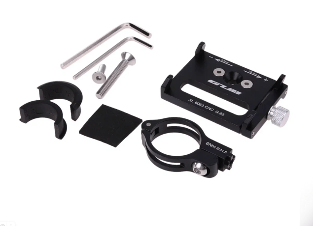 Держатель для смартфона 3,5-6,2 на руль 31,8 / 25,4мм, длина 50-100мм, ширина: 50мм, вес: 90г, чёрный