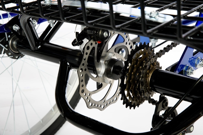 Велосипед электрический трехколесный для взрослых РВЗ Чемпион 24" 6 скоростей Черный